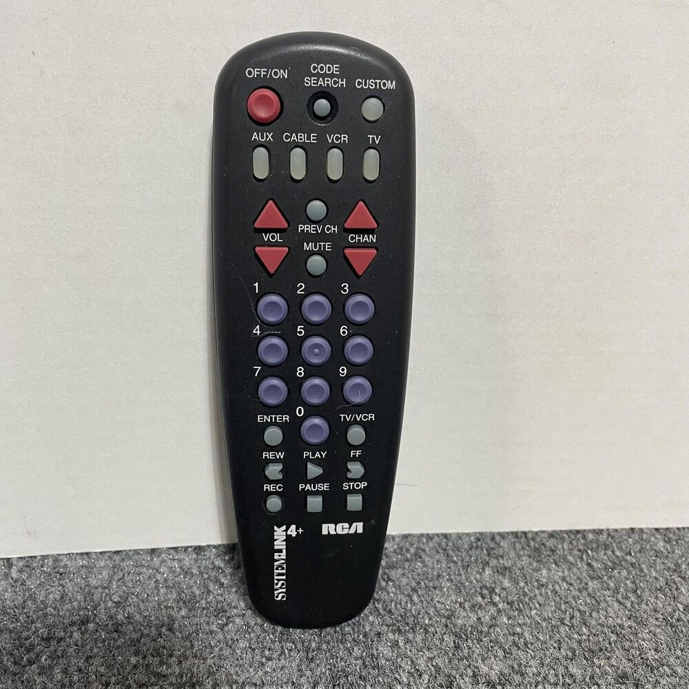 RCA SystemLink 4+ Universal Remote Control TV VCR Cable AUX Replacement Black
